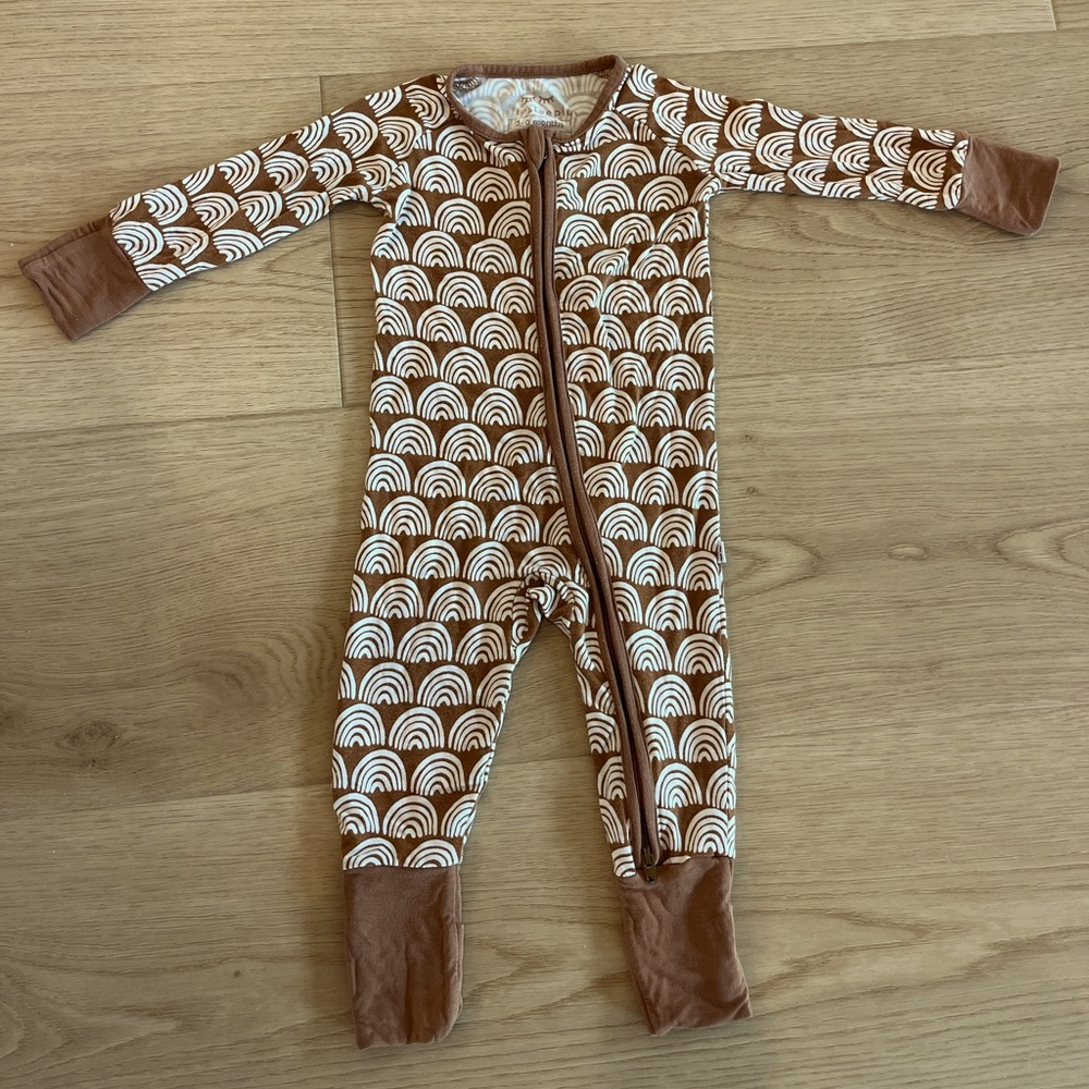 Little Sleepies neutral rainbow pattern Kids Onesie